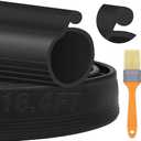 ToLanbbt 16.4FT Garage Door Seals Bottom Rubber 0.35" Big P Bulb Bottom Weather Strip, Overhead Garage Door Seal Replacement Weather Stripping (16.4 FT, Black)