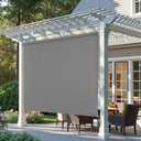 AOSKY Outdoor Roller Shades, Cordless Patio Shades Roll Up Outdoor Blinds, Roller Blinds Cloth for Porch Pergola Balcony Backyard Windows, 36" W x 72" H, Grey