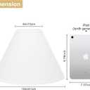 White Lamp Shades Set of 2, Empire Large Lamp Shades for Table Lamps Floor Lamps, 6" Top x 16" Bottom x 10.8" High, Natural Linen Lampshades Replacement, Spider, Harp Holders Included, Easy Assembly