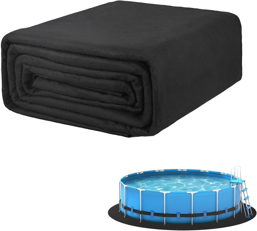 Pool Liner Pad for Above Ground Pools Thick Heavy Duty Under Pool Mat, Ground Cloth Protector for Swimming Pool Liner, Puncture Resistant, Smooths Surface & Extends Liner Life (24R FT)