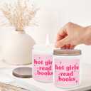 Book Lovers Gifts Scented Candles - Hot Girl Read Book Candle, Librarian Candles for Home Scented, Book Stuff Lavender Candle 8oz, Book Lover Gifts for Women