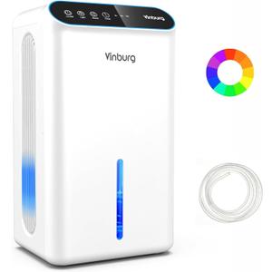 85 OZ Home Dehumidifier, 800 sq ft Dehumidifier for Basement with Drain Hose, Auto Shut-Off, Sleep Mode, 3 Gear Timer, Reusable Filter, Quiet Small Dehumidifiers for Bedrooms, Bathrooms, RV, Closet