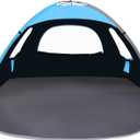 NXONE Beach Tent Sun Shelter with UPF 50+ UV Protection, Lightweight Easy Setup Portable Beach Canopy for Family, Large Space for Beach, Camping & Outdoor, 3/4/6 Person (Dark Shelter-Ocean Blue)
