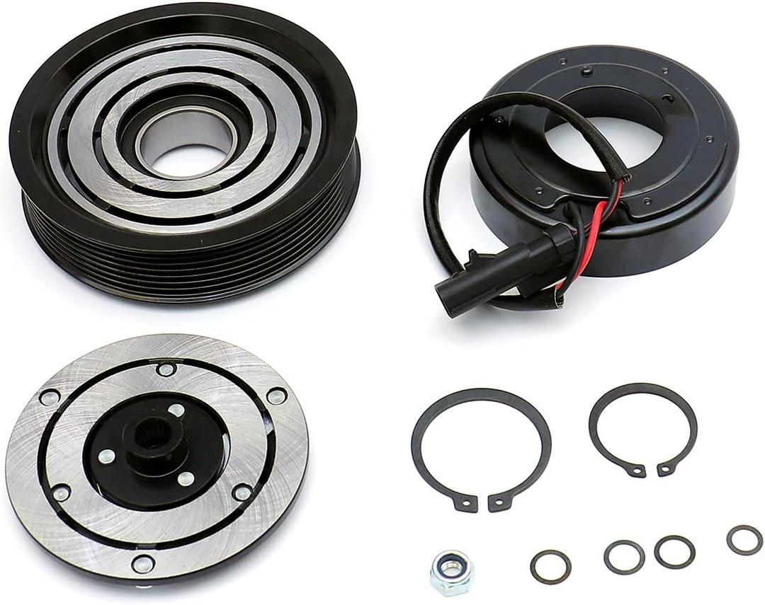 FKG AC Compressor Clutch Assembly Repair Kit Fit for 96-01 Dodge Dakota 3.9L, 96-02 Dodge Ram 1500 3.9L 5.9L with 16mm Ports, 94-01 Dodge Ram 2500 5.2L, 02-09 Dodge Ram 4000 5.7L