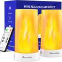 Upgraded LED Flame Light, Rechargeable Flameless Candles with Remote & Timer, 4 Modes Battery Operated Candles, Waterproof LED Candles with Upside Down Effect for Indoor Outdoor 2 PCS