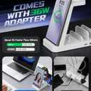5 in 1 Wireless Charger for Samsung, Wireless Charging Station for Multiple Devices, Fast Charger Stand for Samsung Galaxy S26 S25 S24 S23 S22 Note 20 10 Z Fold 7 6 Galaxy Watch 8 7 6 5 Buds,White