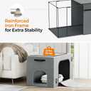 Honiakaka Cat Litter Box Enclosure with Cat Bed; Hidden Enclosure Litter Tray in Living Room, Bedroom, Corner; Kitten Washroom Fit Most of Litter Box; Large Pet Litter Box Pee Shield