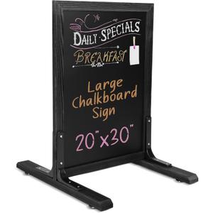 Ilyapa Large Chalkboard Sign - Free Standing Magnetic Sidewalk Sign - Outdoor Menu for Restaurant, Food Truck, Party, or Wedding - 30x20 Inch - Black