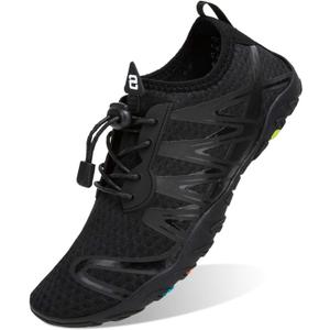 WateLves Water Shoes Mens Womens Beach Swim Shoes Quick-Dry Aqua Socks Pool Shoes for Surf Yoga Water Aerobics (C-All Black, 36)