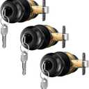 goldenwarm 3 Pack Black Exterior Door Knobs Entry Door Knobs Keyed Entry Door Knob with Lock Interior and Exterior Door Lock with Round Ball