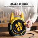 STANLEY Retractable Extension Cord Reel 20ft Portable 4 Outlet Cord Reel with On Off Switch 16/3 AWG Power Cable 125V/13A 1625W ETL Listed for Garage and Workshop