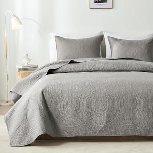 akkialla King Quilt Bedding Set,Grey Ultrasonic King/Cal King Quilt Set,Lightweight Soft Bedspread Coverlet,Modern Style Coin Pattern Bed Cover for All Seasons,3 Piece(1 Quilt,2 Pillow Shams) akkialla King Quilt Bedding Set,Grey Ultrasonic King/Cal King Quilt Set,Lightweight Soft Bedspread Coverlet,Modern Style Coin Pattern Bed Cover for All Seasons,3 Piece(1 Quilt,2 Pillow Shams)