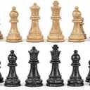 Handcrafted Premium Marble Chess Pieces Set  Elegant 32-Piece Replacement for 12-15 Inch Chess Boards Storage Box (Black and Onyx)