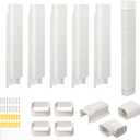 4" 10Ft Mini Split Line Set Cover, Plastic Line Kit for Outside Units, Mini Split Air Conditioner, Central AC and Heat Pump