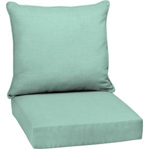 Arden Outdoor Deep Seat Cushion Set, 24 in x 24 in, Weather-Proof, Rain-Proof, Fade Resistant Patio Cushion for Chair, Sofa, and Couch Aqua Leala