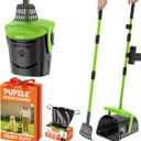 Pupzle Dog Pooper Scooper with Bag Attachment, 40" Long Handle Pooper Scooper for Large Dogs, Dog Poop Scoop for Yard, Large Capacity Swivel Bin and Rake, Lavender Scented Bags (Green)