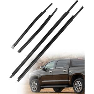 Exterior Window Moulding Trim Seal Weatherstrip Seal Belt Kit Fit for Toyota Tundra Double Cab 2007-2020 Replace 68160-0C020 68210-0C020 68163-0C010 68164-0C010