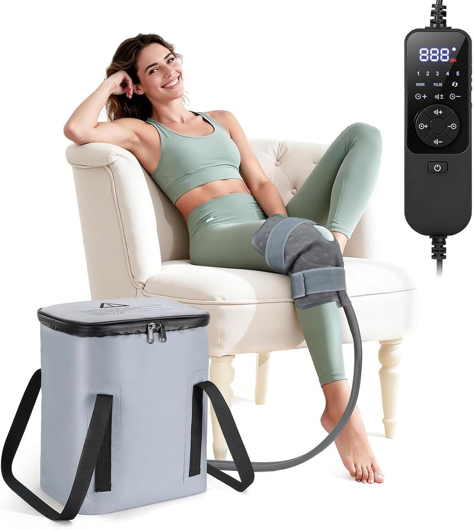 Cold Therapy Machine, Portable Ice Machine for Knee After SurgeryProgrammable Knee Replacement Recovery System, Cryotherapy for Post Surgery Recovery, Sports Injuries, Reduce Swelling, Gray
