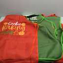 Langyiwee Christmas Apron for Women Men Adjustable Gingerbread Apron Pocket Red Green Xmas Cookie Baking Kitchen Decor, 4 Pack