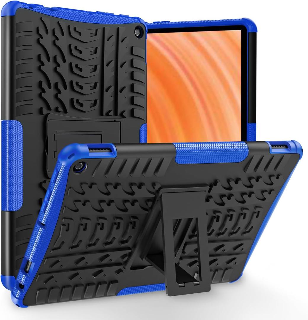 ROISKIN for Fire HD 10 Tablet Case 13th Generation 2023 and Amazon Kindle Fire HD10 Case 2023, Heavy Duty Dual Layer Shockproof Impact Resistance Protective Case with Kickstand for Kids (Blue)
