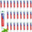 100 Tubes Travel Size Toothpaste in Bulk, Mini Small Toothpaste Mint Flavor Toothpastes for Guests Homeless Hotel Charity Toiletries Camping, 0.35oz/10g