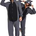 Adult Onesie Animal Fleece Pajamas Halloween Cosplay Costumes Sleepwear Party Wear (XX-Large, Raccoon)