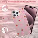 ZTOFERA for iPhone 14 Pro Case,Cute Pink Ribbon Bow Tie Planet Star Floral Aesthetic Phone Case,Trendy Slim Hard IMD Shockproof Protective Bumper Phone Cover for Women Girls,Strawberry