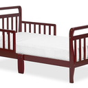 Dream On Me Classic Sleigh Toddler Bed in Cool Red Baby Safety Alliance Certified, Low-to-Floor Design, Non-Toxic Finish, Wooden Safety Rails, Red Wood
