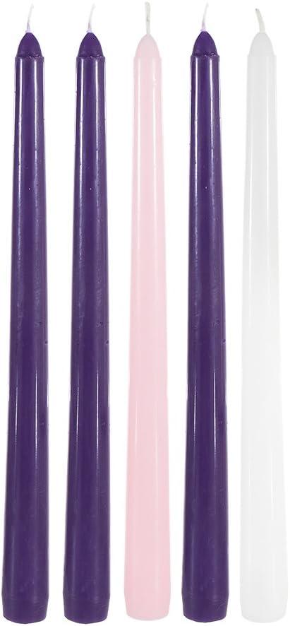 Christmas Advent Unscented 10" x 7/8" Taper Candles Pack of 5