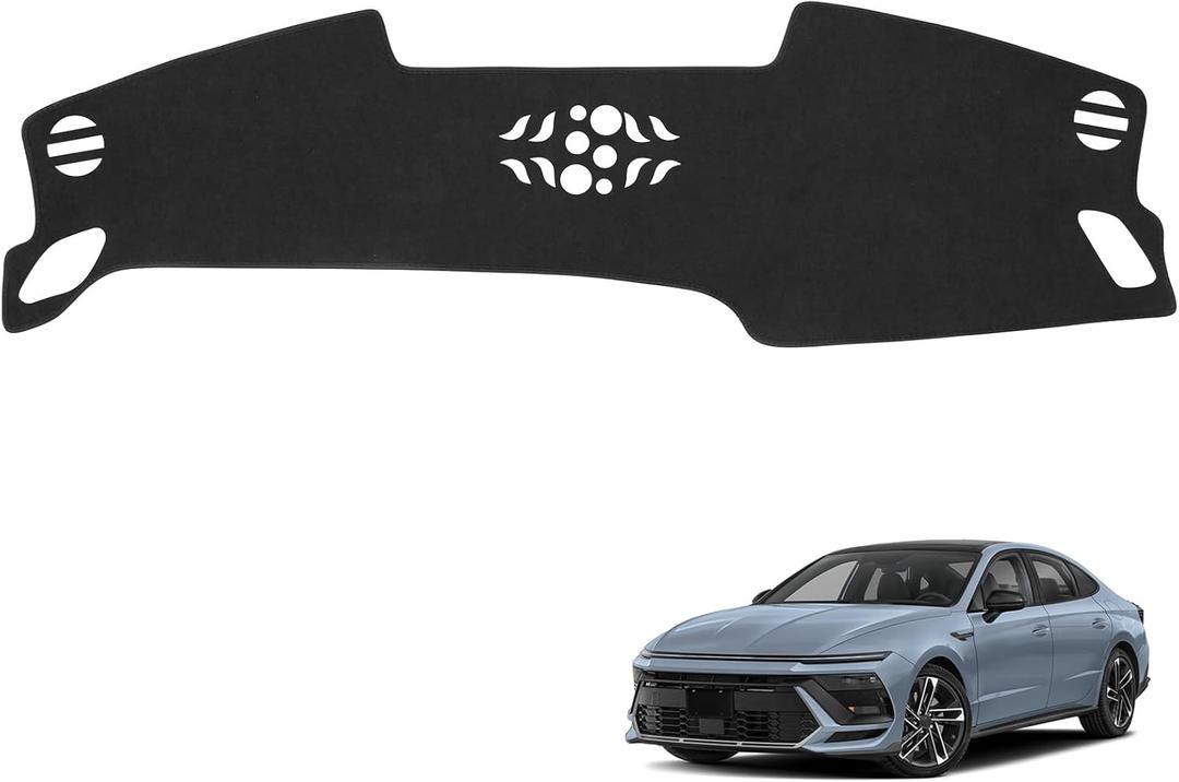 YOJOJOCO Dash Cover for Hyundai Sonata 2025 2024 Accessories (Without HUD) Flannel Dashboard Cover Dash Mat Center Console Cover Sunshield Protector Pad