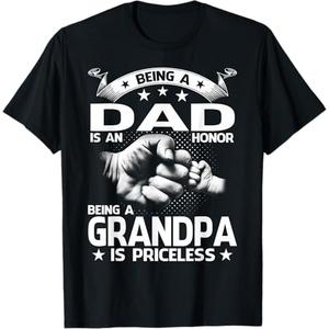 Being A Dad Is An Honor Being A Grandpa Is Priceless Black Men's T-Shirt (L)