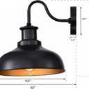 Outdoor Barn Lights, Farmhouse Outdoor Wall Sconces, Rustic Exterior Wall Mount Lights, Vintage Outside Lighting Fixtures, Industrial Black Gold Lanterns for Porch Garage Patio, 4 Pack, 03RZ007-4 PACK