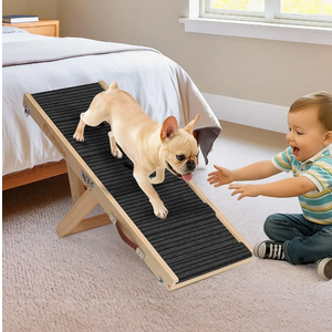 Small Dog Ramp for Bed Couch Car Folding Portable Pet Ramp for Cats Adjustable Height 21", Up to 35 lbs
