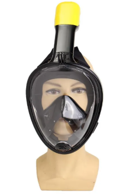 Snorkel Master Black Full Face Snorkel Mask with GoPro Attachment, L/XL
