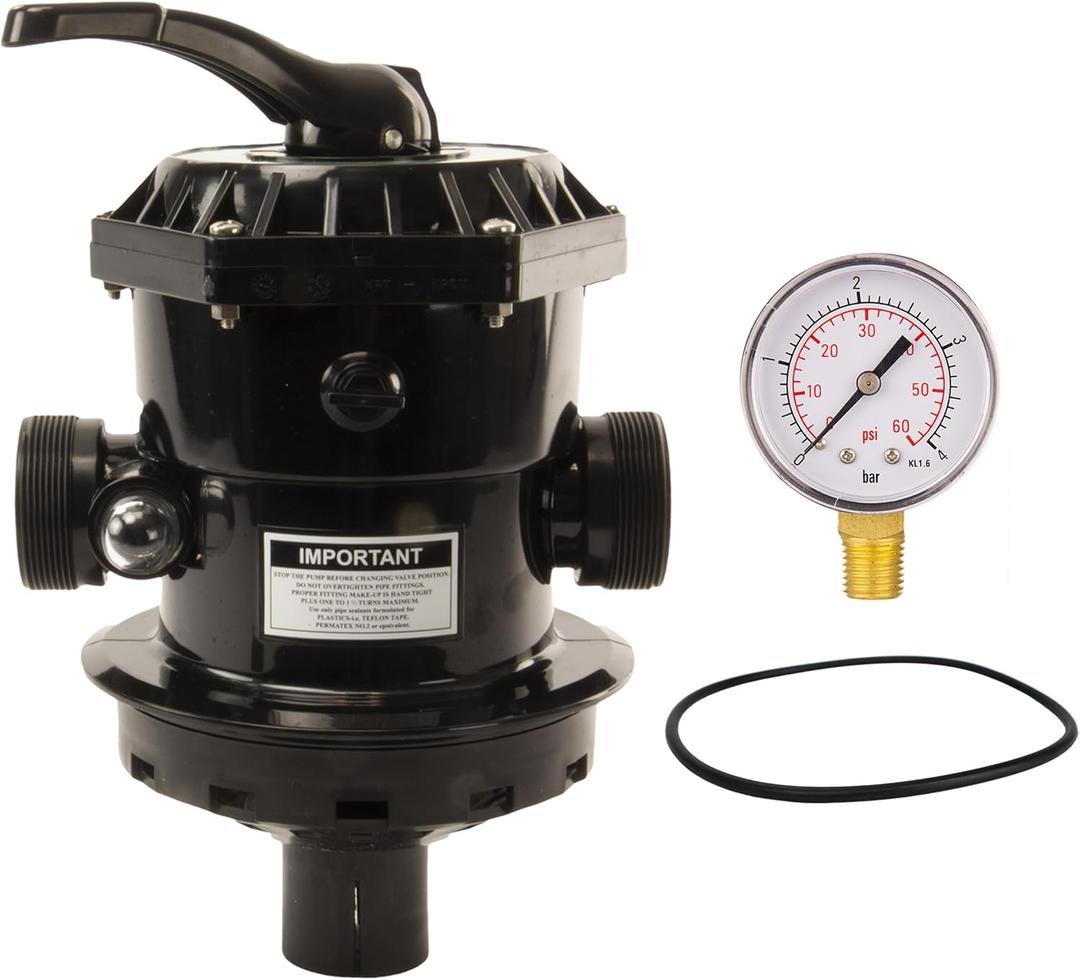 Rx Clear SP0714T VariFlo Top Mount Multiport Valve | Compatible: Hayward Pro & VL Series Pool Filters | 6-Way Replacement Sand Filter Valve for Above Ground & Inground Pools | 1.5" FIP Ports (SP-714T)