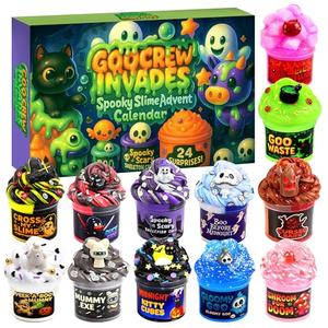 Funewest Slime Advent Calendar for Teen Girls, 24 Days Christmas Countdown with Cute Slime Kit, Xmas Stocking Stuffer Holiday Gifts for Kids Boys Toddlers