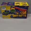 LerBao Large Dinosaur Transport Truck Toys for 3 4 5 6 7 8 Year Old Boys, Truck with Loading Crane,Lights and Sounds Vehicles Toy for Kids Childs Toddlers Christmas Birthday Gift