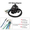 1PZ SR1-H01 Universal Light Turn Signal Switch + Flasher Relay + Horn Replacement for Honda KTM Suzuki Kawasaki Yamaha Motorcycle Dirt Bike