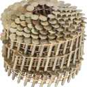 findmall 7200 Count Coil Roofing Nails 7/8-Inch x .120-Inch 15-Degree Round Head Wire Weld Collated Smooth Shank Electro Galvanized Coil Roofing Nails for Roofs Lathing and Sheathing Materials