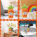 Handmade Positive Carrot Doll Crochet with Card - Motivational Gifts for Coworker Friends Bestie Sister - Christmas Birthday Gift Ideas