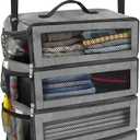 Olosar Suitcase Organizer, Travel Luggage Organizer Portable Hanging Travel Shelves Collapsible Hanging Packing Cubes for Carry on Suitcase (Medium, Grey-M)