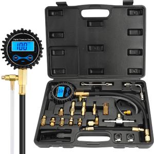 BETOOLL Digital Fuel Pressure Gauge - Black Case Fuel Pressure Test Kit - Fuel Injector Injection Pump Pressure Tester Tools 0-300PSI for Cars and Trucks
