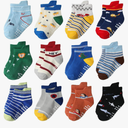 Aroveea Toddler Socks Non Slip Grip Cute Cotton Baby Socks 12 Pack for Toddler Boys Girls Kids Size: 5-7 Years