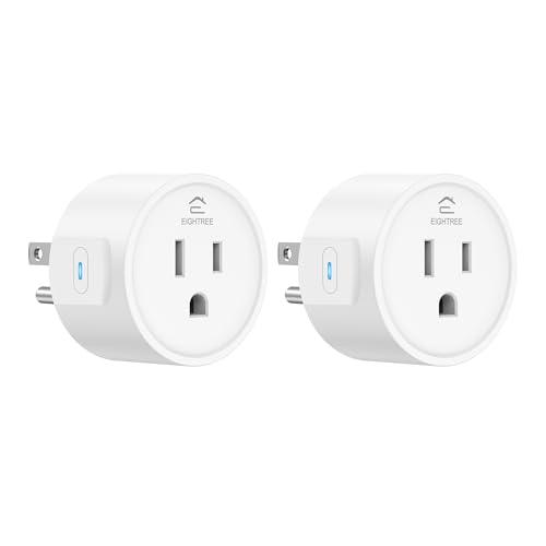 EIGHTREE Smart Plug 2025 Upgrade to 15A, Bluetooth & Wi-Fi Outlet Plug Dual Connection, Voice Control, Remote Control Outlet Timer Indoor, Smart Plugs That Work with Alexa & Google, 2.4GHz Wi-Fi Only