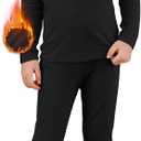 Thermal Underwear for Kids Toddler Winter Base Layer Long Johns Sets for Girls Boys (Large (100) /3T-4T, Black)