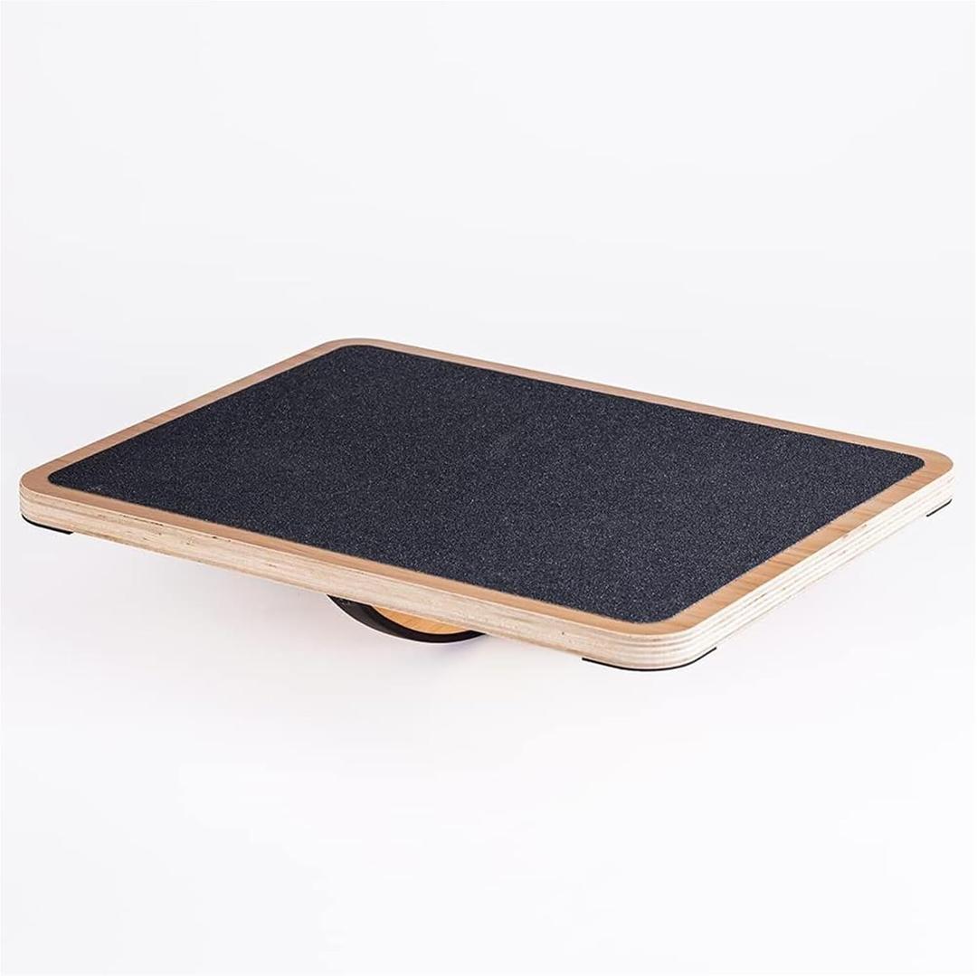 StrongTek Professional Wooden Balance Board, Rocker Board, Wood Standing Desk Accessory, Balancing Board for Under Desk, Anti Slip Roller, Core Strength, Stability, Office Wobble Boards, Large