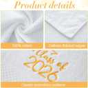 MASHAN Class of 2026 Graduation Hand Towels 3 Pack,100% Cotton Soft Absorbent Bathroom Towels,Senior 2026 Graduation Gift for Girls Boys,Gold Decorative Towels 14x30 Inch
