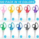 Toidgy 100 Pack Kids Scissors, 5 Inch Scissors Bulk for School, Blunt Tip Scissor for Kids Student Teacher,Kids Safety Scissor for Preschool Classroom Office Home,School Supplies Craft Cutting Paper