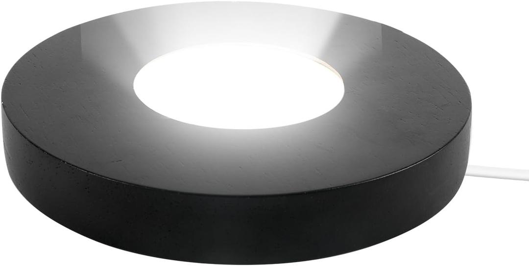 5.9 Inch Wood LED Light Base, Crystal Display Stand with 3 Light Modes and 10-Level Dimming for Acrylic, Crystal, Night Light, Glass Resin Art