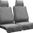 Waterproof Seat Cover,2PCS Upgraded Neoprene Sweat Carseat Protector, Perfect for Universal Anti-Slip Car Truck SUV Seat, Ideal for Surfing Yoga Gym Workout, Gray (GREY)